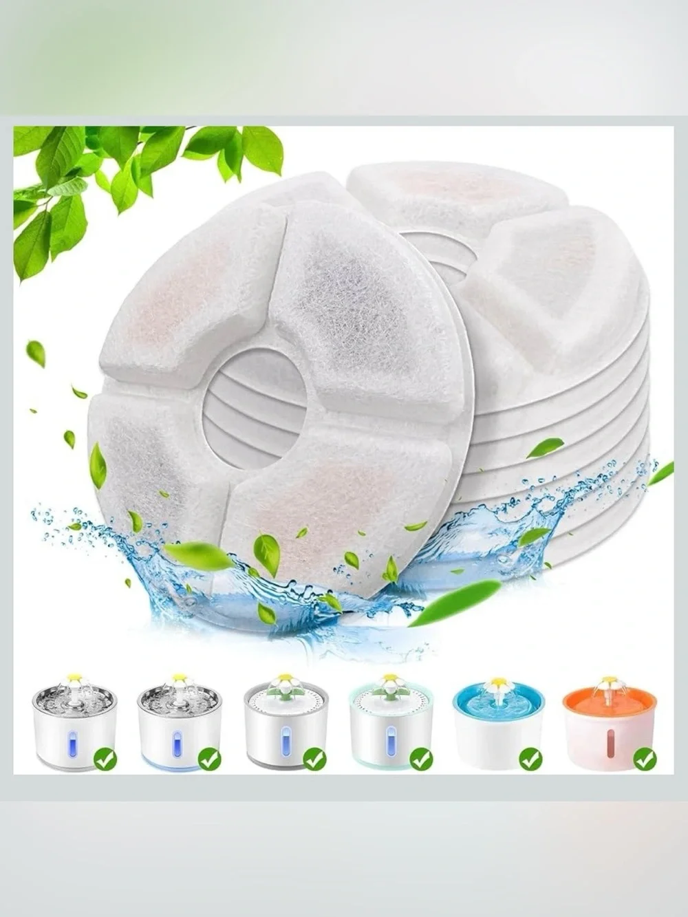 10-Pack Pet Fountain Replacement Filters - Brown Box